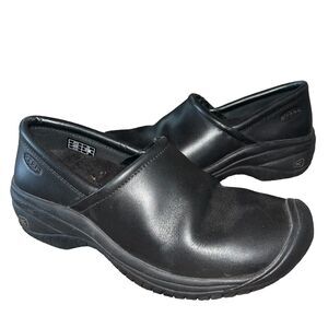 KEEN Clogs Black Leather Non-Slip Work Shoes